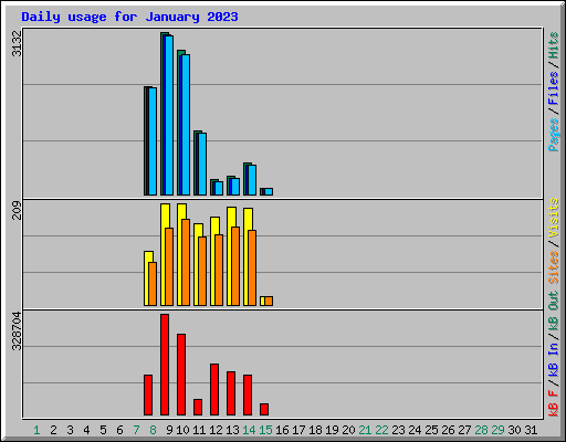 Daily usage for January 2023