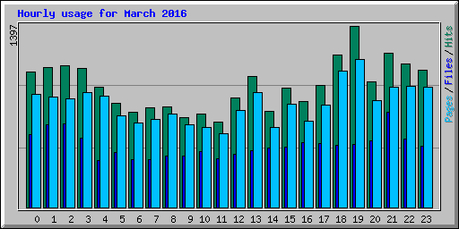 Hourly usage for March 2016