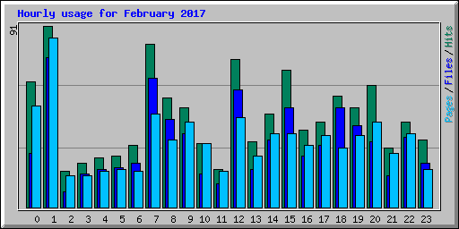 Hourly usage for February 2017