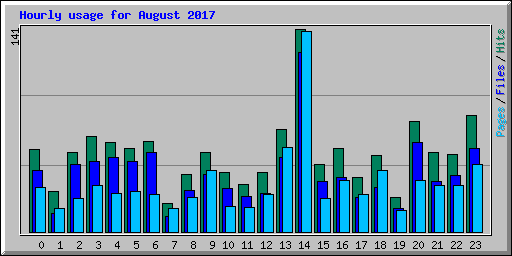 Hourly usage for August 2017