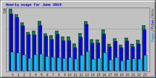 Hourly usage for June 2019