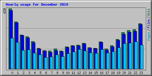 Hourly usage for December 2019