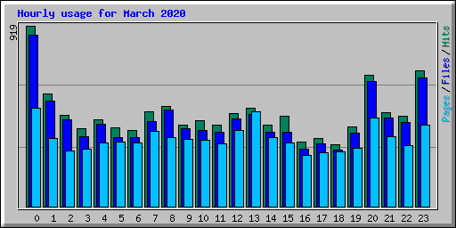 Hourly usage for March 2020