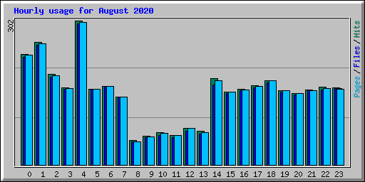 Hourly usage for August 2020