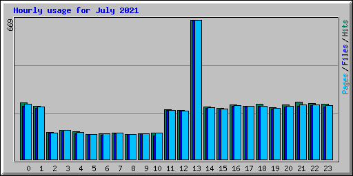 Hourly usage for July 2021