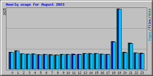 Hourly usage for August 2023